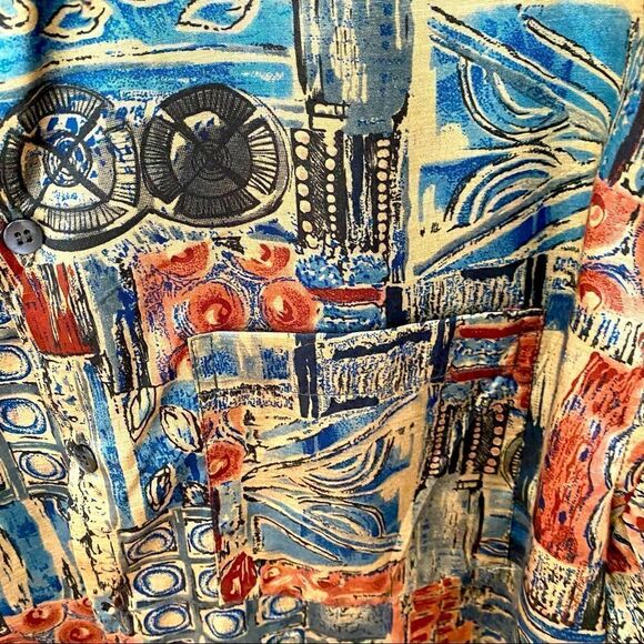 Thai Silk Top Unisex Sz L Vintage - Picture 3 of 4